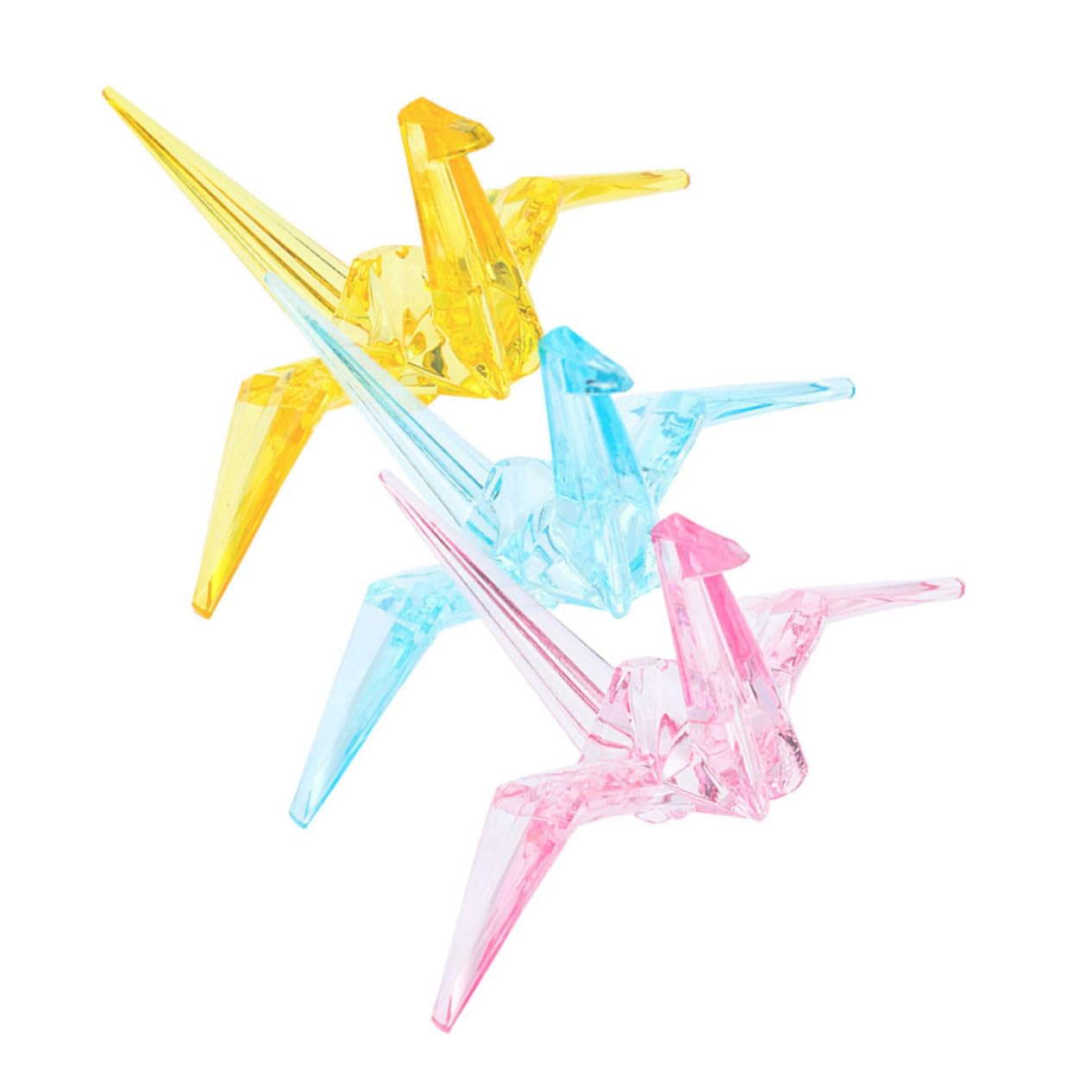 Yardwe 2 Set Di Statue Di Uccelli Di Carta Contemporanei Di Gru in Acrilico Display Delicato Per 3 Pezzi * 2