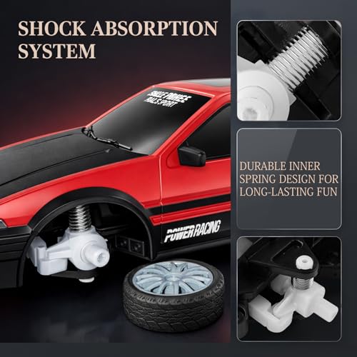 Image of Remote Control Car RC Drift Car 2.4GHz 1:24 Scale 4WD 15KM /H High Speed Model Vehicle with LED Lights Drifting Tire Racing Sport Toy Car for Adults Boys Girls Kids Gift