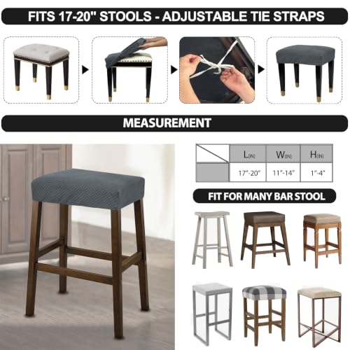 Image of NeColorLife Rectangle Bar Stool Covers Waterproof,Light Gray,4 Pack