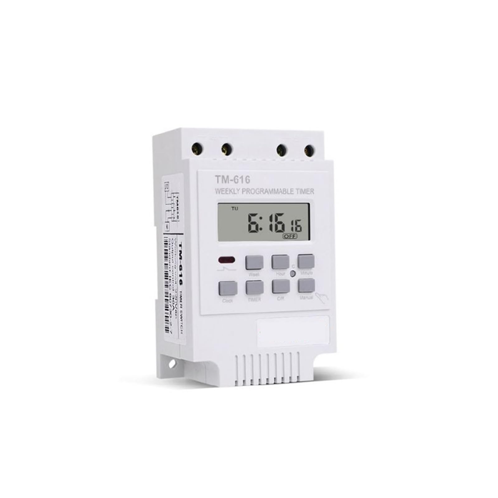 ZERVA Timer elettronico Digitale da 2 Pezzi, Controller relè programmabile settimanale 220V 30A (Size : White)