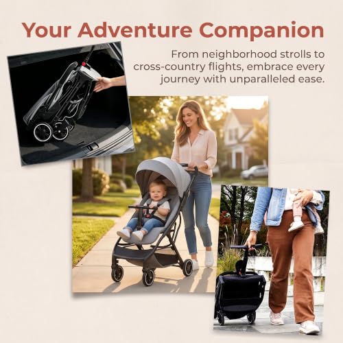 Image of Cool Kids Superb Lightweight Travel Stroller, Auto Fold Buggy Fold Buggy Gray