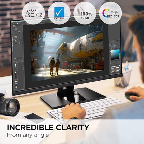 Image of ViewSonic VP2456A 24 Inch 1080p ColorPro Monitor, IPS with 100% sRGB and Pantone Validated for Professional Graphic Design, Advanced Ergonomics, 120Hz, 90W USB-C, HDMI, and DisplayPort Inputs