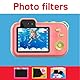 AgfaPhoto Realikids Cam Waterproof 2 – Kinderkamera, wasserdicht, 12 MP, HD-Video, Selfiemodus, Filter und Rahmen, integrierte Spiele, Lithium-Akku – Blau