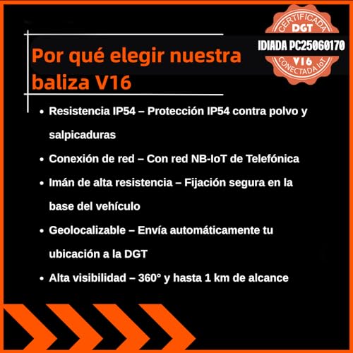 Baliza V16 Homologada DGT con Geolocalización