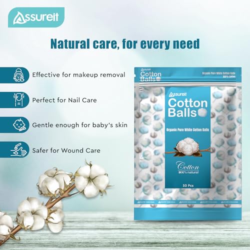 Image of White Cotton Ball For Personal Care, Skincare, Baby Care, Makeup Removal & Medical Use (100 Pieces, Pack of 5)