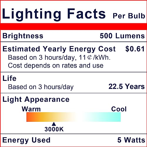 Explux LED PAR16 Long Neck Spotlight Bulbs, Dimmable, 60W Equivalent 500 Lumens, Classic Full Glass, 3000K Bright White, 6-Pack - Image 5