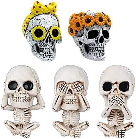 Car Aromatherapy Essential Oil Diffuser,Forreen 5 Pieces Air Freshener Vent Clip Creative Skull Cute Resin Skeleton Car Aromatherapy Diffuser for Car Air Outlet Office Living Room