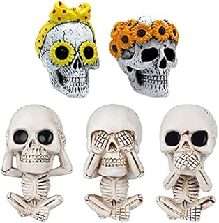 Car Aromatherapy Essential Oil Diffuser,Forreen 5 Pieces Air Freshener Vent Clip Creative Skull Cute Resin Skeleton Car Aromatherapy Diffuser for Car Air Outlet Office Living Room