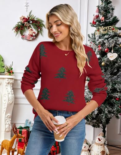 Image of Women's Pullover Sweaters Cute Multi-Hearts Knitted Casual Sweater