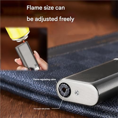 Encendedor portátil resistente al viento de llama ajustable recargable para barbacoa 6