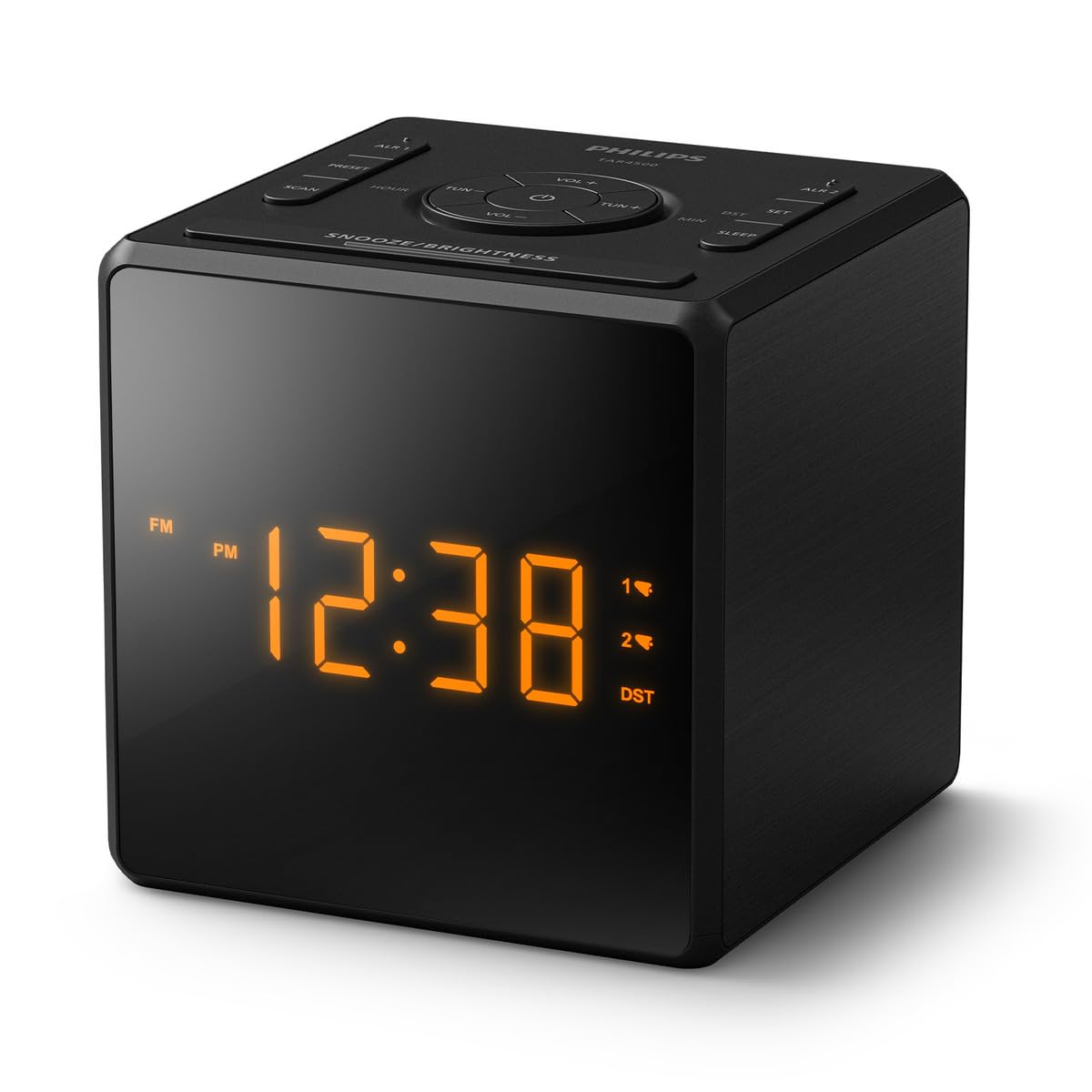 Philips TAR4500/10 Digital Alarm Clock - Black - LED Display - USB-C Charging