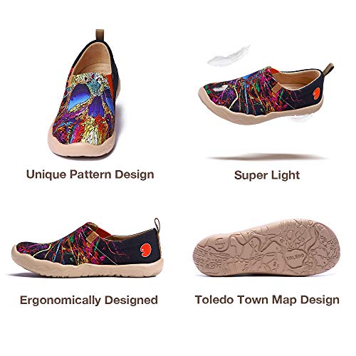 Image of UIN Slipper Woman Travel Art Painted Shoes Wide Toe Casual Home Slip On Mules Malaga