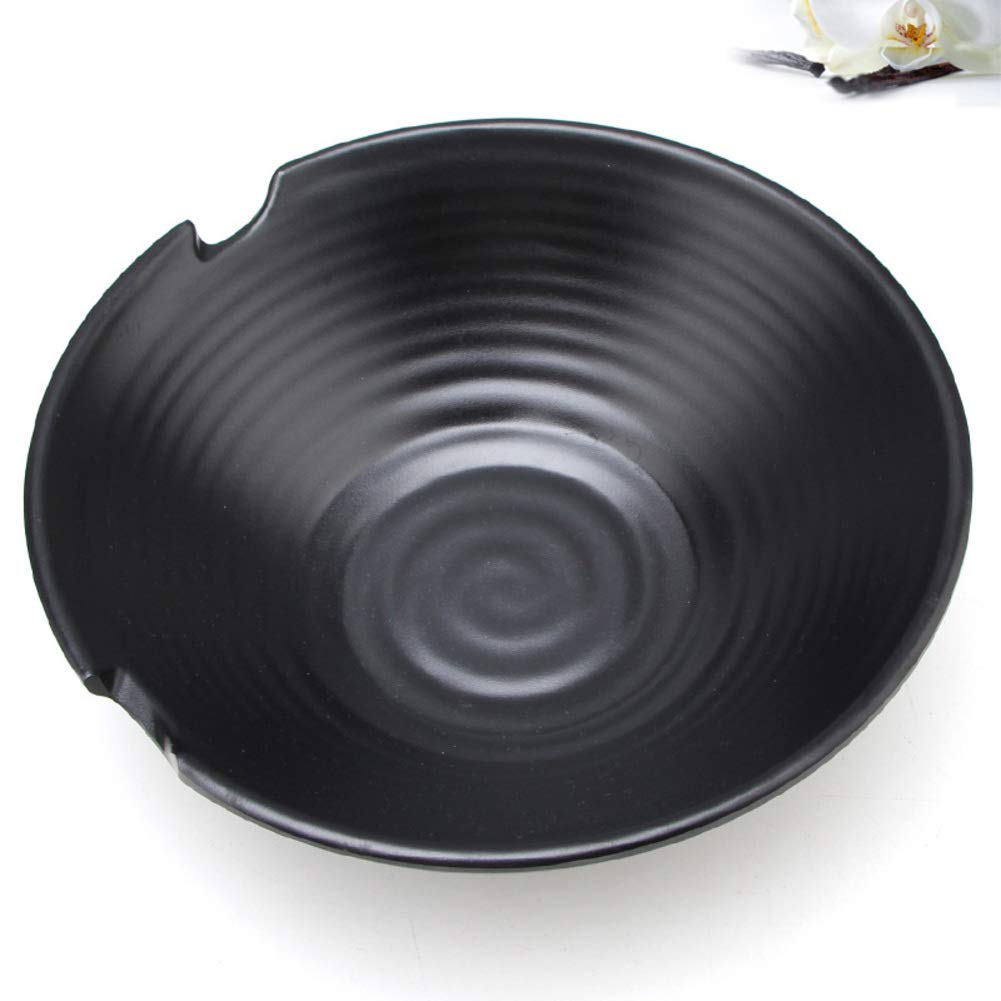 Générique Bol à Ramen Japonais Noir en mélamine, Bol à Soupe, Grand Bol de Service, saladier en Plastique, Bol de Service pour collations, fêtes, céréales, Nouilles