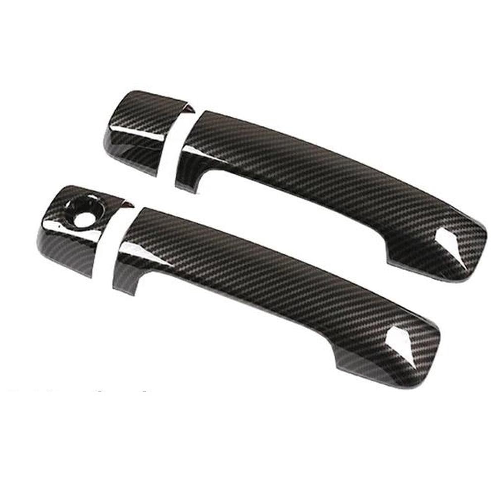 Sxqpocar 2Handle 1 Keyhole Carbon Fiber Outer Door Handle Cover Trim For Tundra Xk50 2007~2021 Car Protective Styling Accessories Stickers 2019 2020 Replacement Parts(2Handle 1 Keyhole)