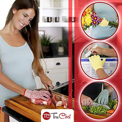 Truchef Cut Resistant Gloves - 3 Pack, Food Grade, Fits Both Hands, Level 5 Protection, Medium #TOP1