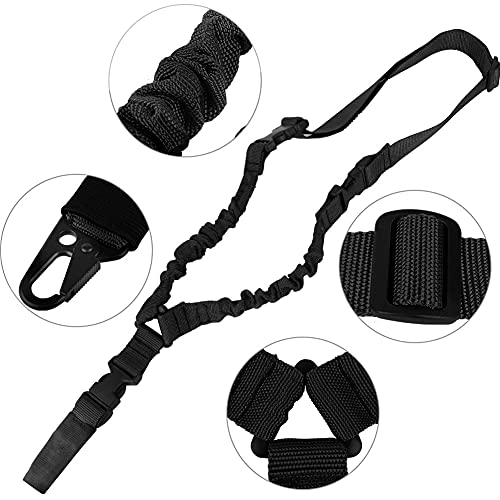 Verstellbarer Einpunkt-Gewehrriemen, Gewehrriemen, 1-Punkt-Gewehrriemen, Multifunktionaler Gewehrriemen, Verstellbares Schulterseil mit Abnehmbarer Schnalle für die Jagd, Camping,(Schwarz)
