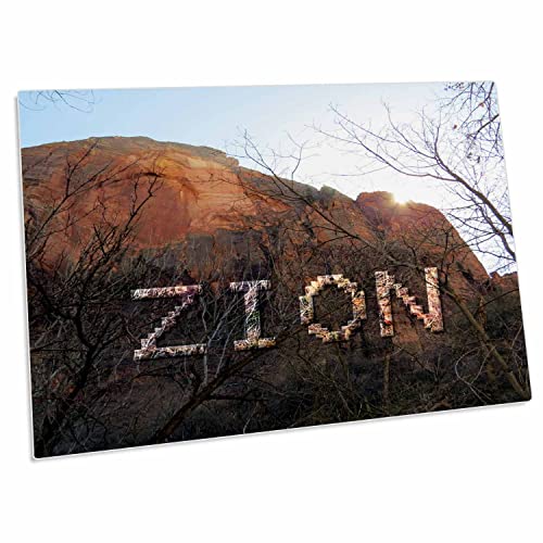 3dRose Zion Escrito en la Montaña con Sol Descendiendo - Desk Pad