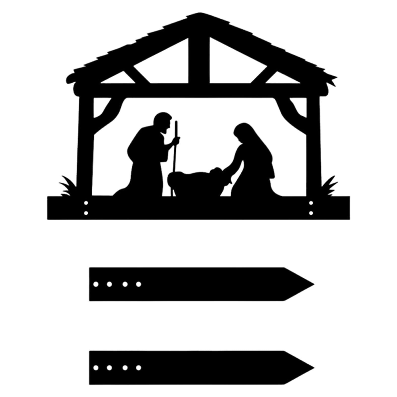 STYLEHEAVEN Nativity Scene Silhouette Yard Sign Garden Sign For Festival Holiday Outdoor Style B-image-44