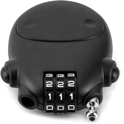 Miniatura 2 de QWORK Cerradura de cable retráctil, paquete de 2 cerraduras de seguridad con contraseña de acero para equipaje