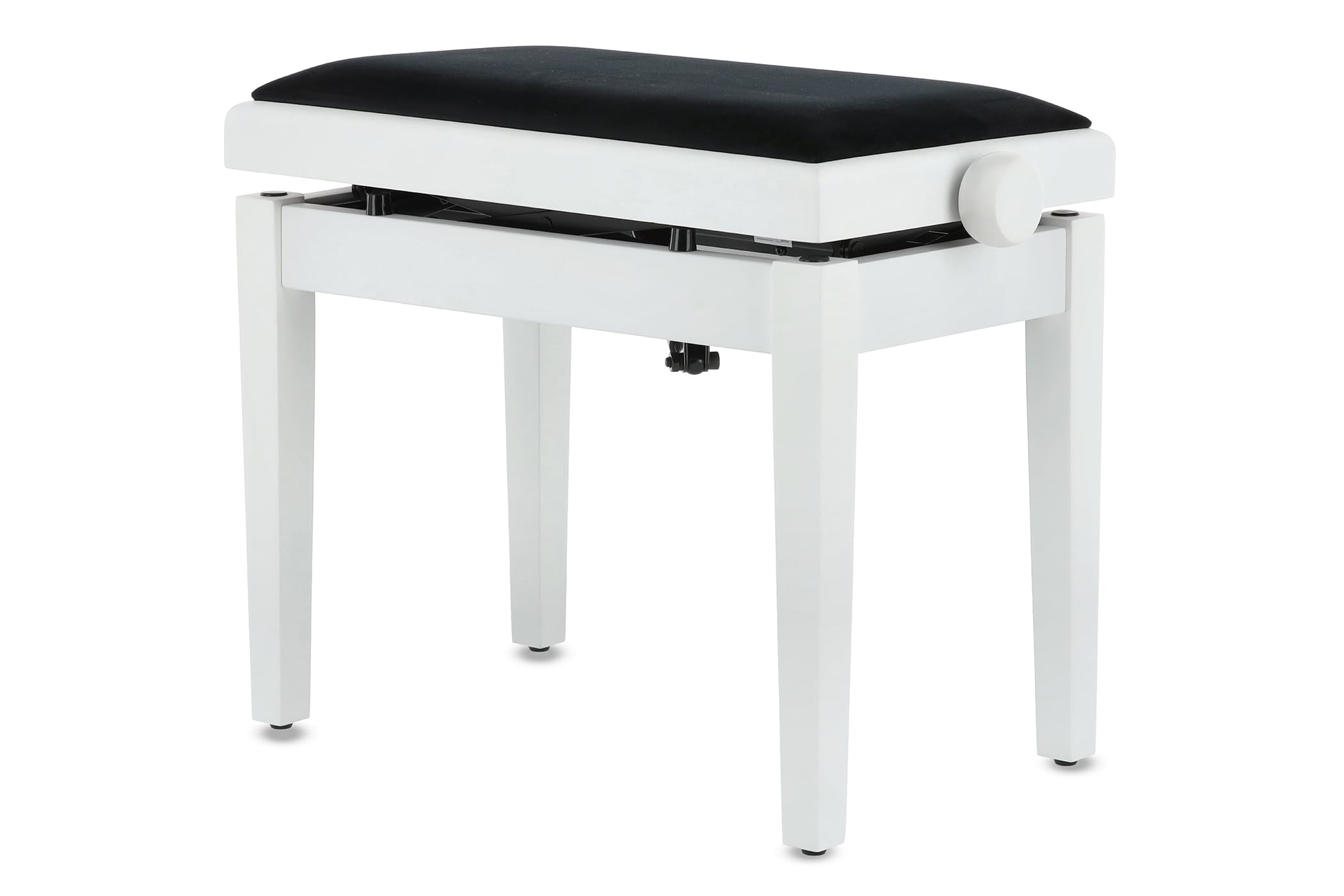GEWA Banc de piano Deluxe Autolift avec réglage confortable de la hauteur, bois massif, blanc mat