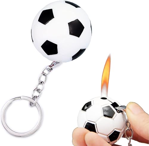 Encendedor de antorcha, encendedor de butano de diseño creativo de fútbol, encendedor de gas butano resistente al viento, encendedor de llama suave