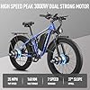 LPQVIATAS Peak 3000W Fat Tire Dual Motor Ebike 52V 23Ah Battery,26" x 4" Electric Mountain Bicycle for Adults Men 38MPH Full Lockable Suspension Ebike 90 Miles Range Hydraulic Disc Brake(US Warehouse #2