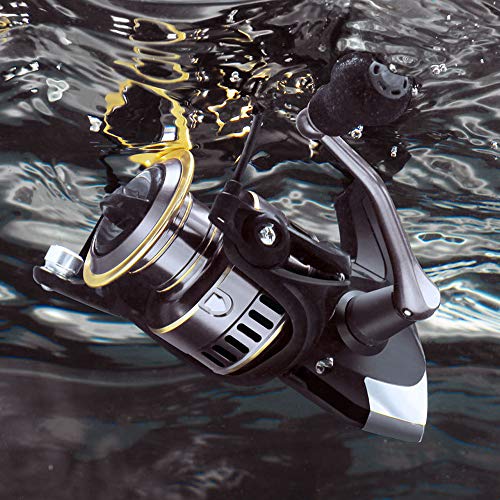 KKmoon Barco de pesca todo o metal Roda giratória Linha de pesca Vara de arremesso Vara de lançament