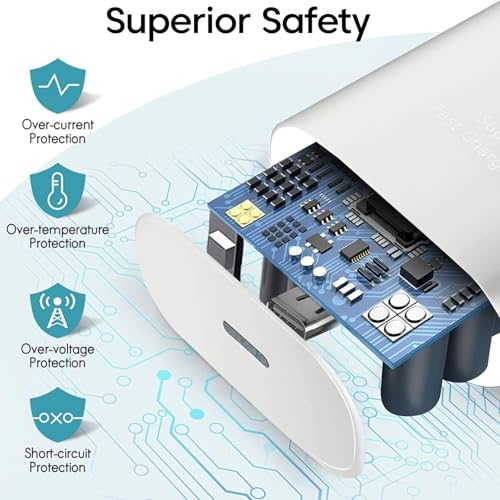 Image of Samsung 25W Type C FastCharge Power Adapter with PD Rapid Charging Block High Efficiency Safe Protection Compact Travel Friendly Universal Charger for Smartphones Tablets and USB-C Devices (White)