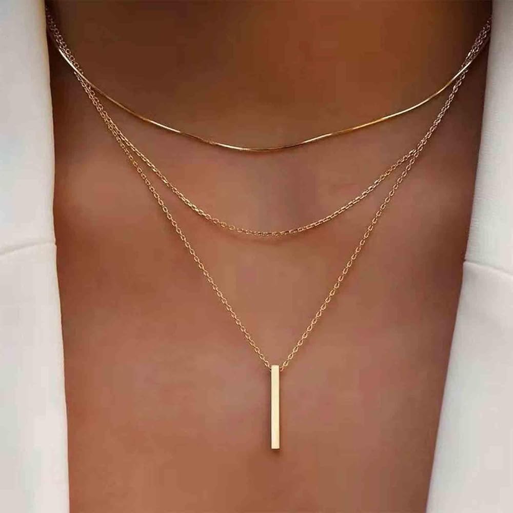 アクセサリー Layered Bar Necklace Triple Layered Bar Necklace – Sterling Forever
