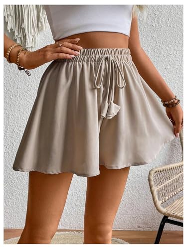 Floerns Women's Elastic High Waist Wide Leg Shorts Knot Front Casual Loose Short Pants2