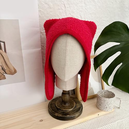 Hat Wear,Furry Cartoon Bear Hat with Ear for Outdoor Sports Furry Hat with Ear Oversized Headgear Hat for Winter4