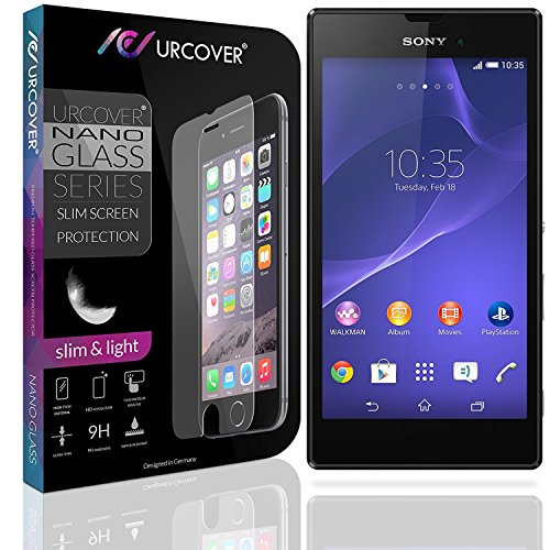 Urcover® Sony Xperia T3 | Pelicula de Vidrio Resistente Protectora de Pantalla | Vidrio Templado Transparente Responsivo Tactil | Antiarañazos 9H Cristal