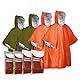 Ember Rock Notfall Survival Poncho mit Thermo Mylar Folienbeschichtung und Decke für Wärmehaltung Regenschutz. Wendbar mit Kapuze (Gemischter 4er-Pack)
