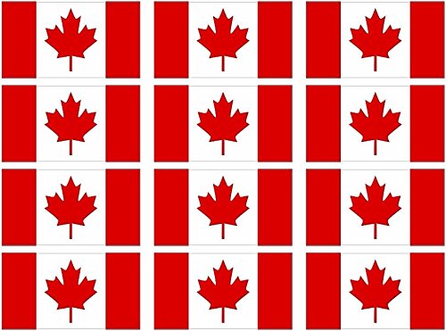 Calcomanía de bandera de hoja de arce canadiense de Canadá de 12 a 2 x 1.2 pulgadas para casco duro