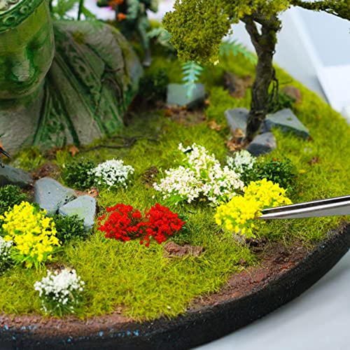Foimas 60Pcs Miniature Flower Cluster Colorful Flower Vegetation Groups Grass Tufts Static Scenery Model For Diy Craft Train Landscape Railroad Scenery Sand Military Layout Model War Gaming Terrain #TOP6