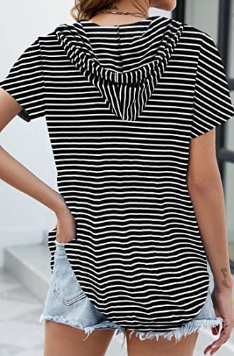 Image of Womens Long Sleeve V Neck Hoodie Sweatshirts Lightweight Pullover Tops