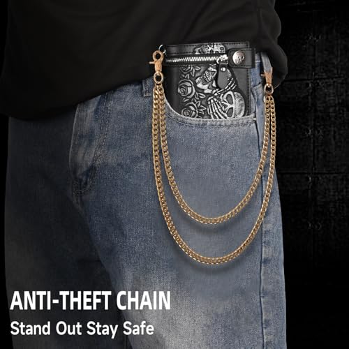 Image of Hip Hop Wallet Chain - Heavy Duty Keychain for Belt Loops, Jeans & Pocket Use - Men's /Women Gifts - Gold