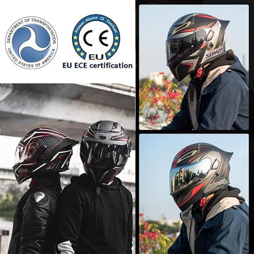 Casque intégral Bluetooth et modulable avec double visière pour cyclomoteur - 6