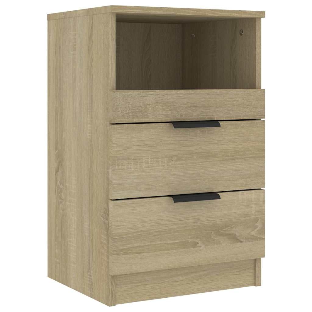 Zeitloser Nachttisch mit 2 Schubladen und Fach | Hochwertiger Holzwerkstoff mit feuchtigkeitsbeständiger Oberfläche | Stabiles Design für Schlafzimmer und Wohnbereich