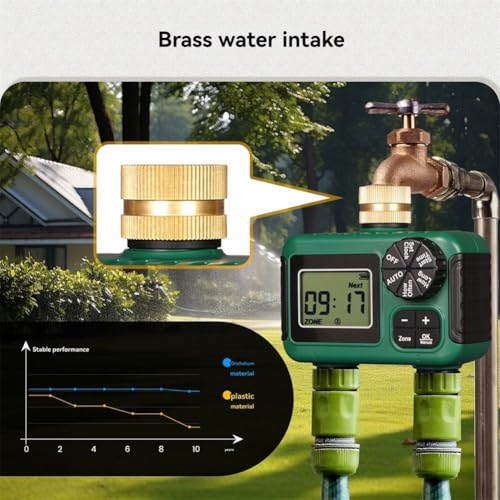 Programmateur d'arrosage 2 voies IP55 avec écran LCD pour jardin - 5