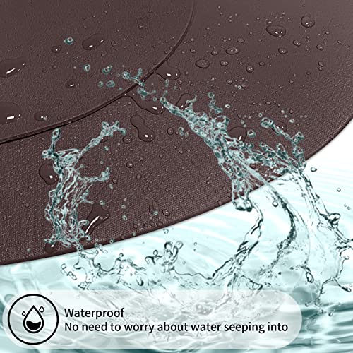 Conjunto de jogos americanos redondos de couro sintético com 4 tapetes de mesa laváveis e laváveis e