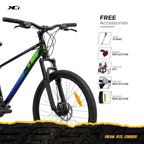 Image of XCi Brave 29T Shimano Geared for Men TUF Shox Front Suspension 21 Speed MTB 29 T (inch) Mountain Cycle Blue