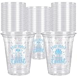 Whaline 50Pcs 12Oz Last Toast on the Coast Disposable Cup Coastal Beach Bachelorette Party Plastic...