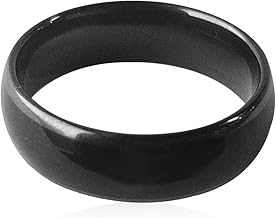 Waterproof Ceramic NFC Ring, NFC Forum Type 2 215 496 Bytes Chip Universal for Mobile Phone, All-Round Sensing Technology Wearable Smart Ring, Fasion Ring for Men or Women (7#, Black)