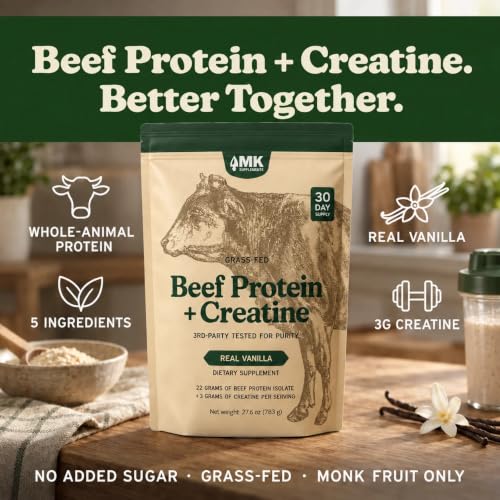 MK Supplements Beef Protein Powder + Creatine