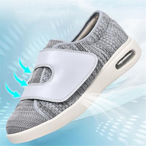 Mens Diabetic Edema Shoes, Summer Mesh Breathable Adjustable Orthopedic Diabetic Shoes for Men, Lightweight Wide Width Elderly Sneakers, for Elderly, Swollen Feet, Plantar Fasciitis3