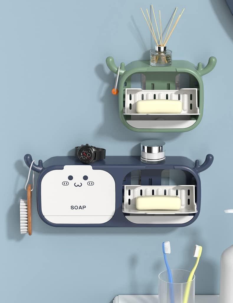 7Seas Bathroom Laundry Soap Box // Bathroom Cartoon Antler Hook Wall Soap Box // Soap Holder with Drain Drawer // Antler Flip Cover Soap Box (1pcs) (Multicolor) (B0CFG4QJB5) Amazon Price History, Amazon Price Tracker