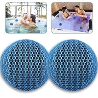 JULMELON Whirlpool-Schaum-Absorber, 2 Stück, Spa- und Pool-Schaum beseitigende Bälle, wiederverwendbar, ölabsorbierender Schwamm, waschbarer Schaum, schwimmender Filter, um Wasser klar sauber zu