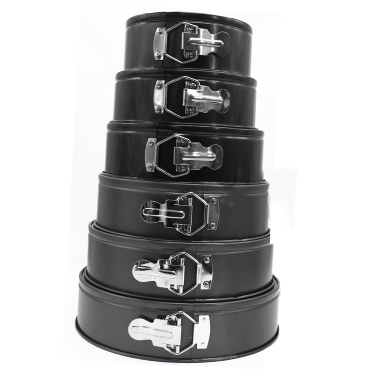 6 Piezas Moldes Redondos para Hornear Pastel Antiadherentes con Extraíble Tipo Panal Bandejas Negro para Tartas Bodas Fiestas y Uso Doméstico