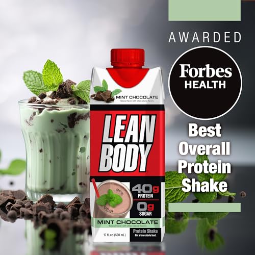 Image of Labrada Lean Body Ready-to-Drink Mint Chocolate Protein Shake, 40g Protein, Whey Blend, 0 Sugar, Gluten Free, 22 Vitamins & Minerals, (Recyclable Carton & Lid - Pack of 12) LABRADA